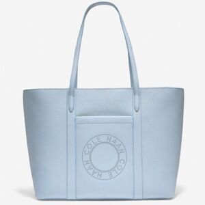 Cole Haan Fog Blue Leather Zip Top Tote